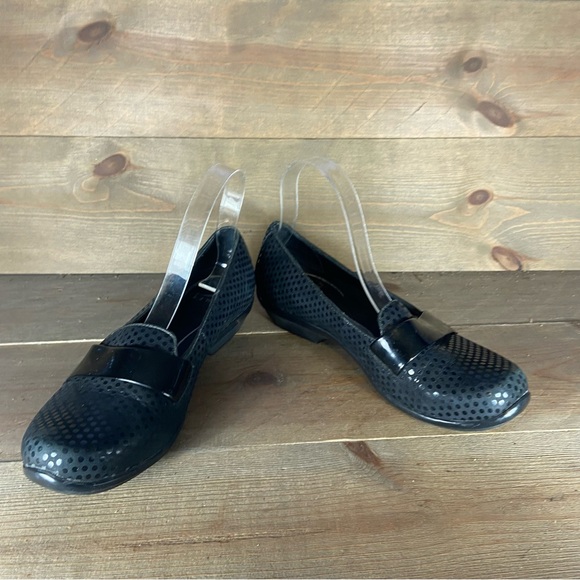 Dansko Womens size 37 shoes black leather poka dot slip on comfort loafers - Picture 3 of 8
